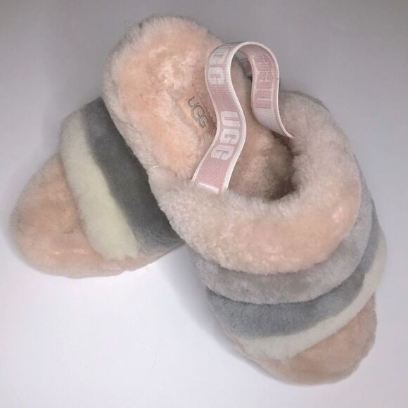 UGG Fluff Yeah Slides in Multi Quartz - Picture 1 of 8